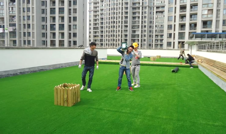 玻璃房頂人造草坪